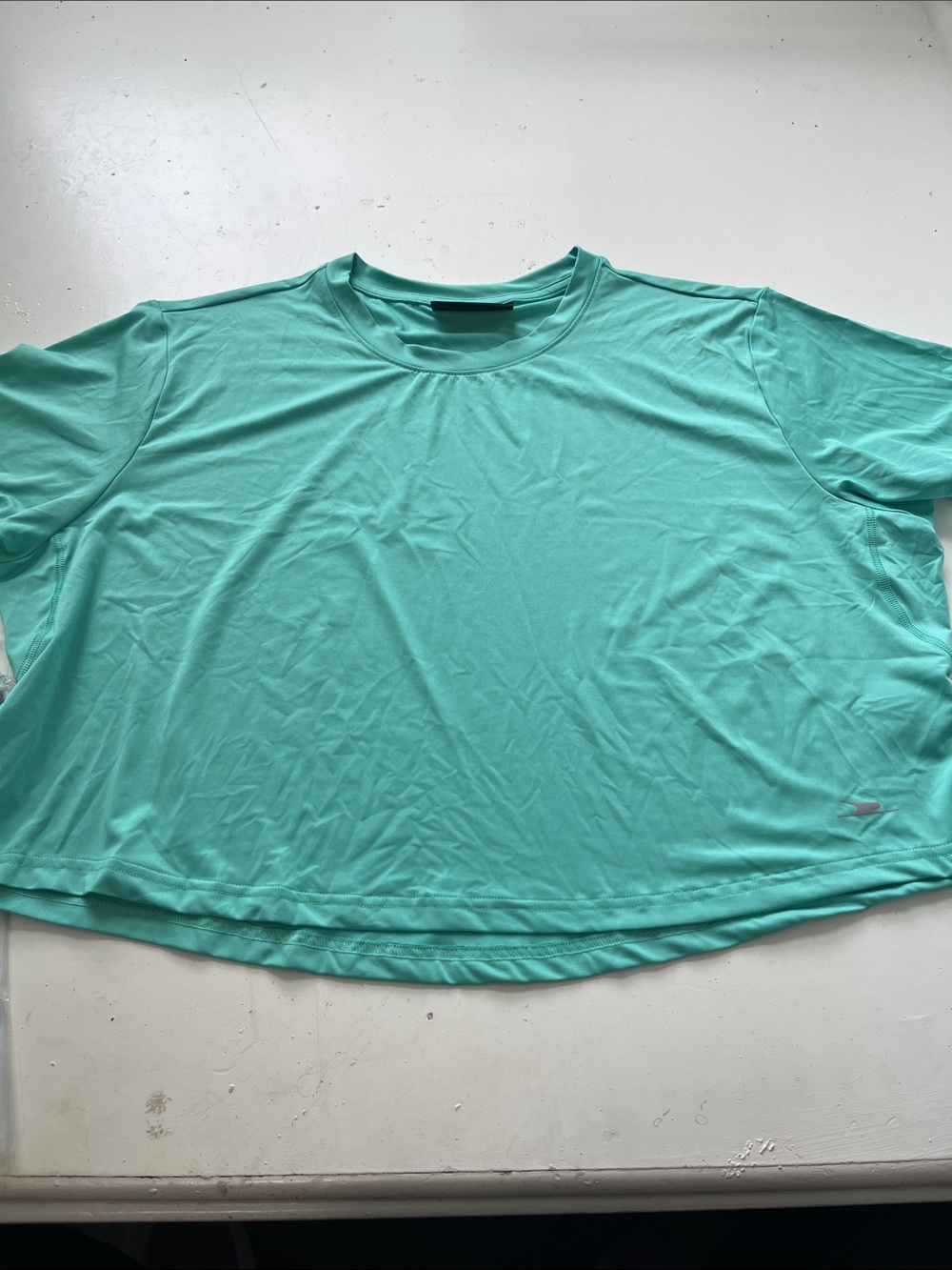 Crane XL Green Short Sleeve Cropped Basic Athletic Gym T Shirt